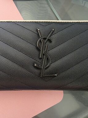 Saint Laurent (YSL) Black Quilted Leather Clutch